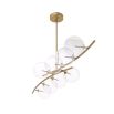 A stylish statement ceiling light by Eichholtz with clear glass spherical shades and an antique brass finish 