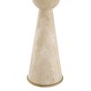 A stylish side lamp by Eichholtz with a travertine finish and boucle shade