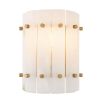 A striking wall lamp by Eichholtz with translucent alabaster panels and brass details