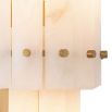 A luxury double wall lamp by Eichholtz with two rows of translucent alabaster panels and brushed brass details