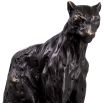 Stoic panther sculpture crafted from bronze