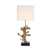 Glamorous sculptural table lamp in brass or bronze finish