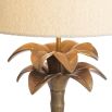 Gorgeous, tropical brass finish side lamp with boucle shade