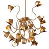 Unique brass chandelier with adjustable arms
