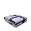 Ultra-soft wool and cashmere throw in dark blue