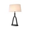 A sophisticated side lamp by Eichholtz with a white fabric shade and hammered bronze base 