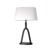 A sophisticated side lamp by Eichholtz with a white fabric shade and hammered bronze base 