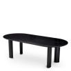 Sleek and plain black wooden dining table