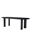 Sleek and plain black wooden dining table