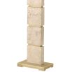 A modern and neutral floor lamp by Eichholtz with a boxy shape shade and travertine finish