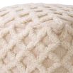Cosy tufted wool detail pouffe in cream finish