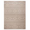 Contemporary outdoor rug in beige finish with striking geometric pattern 