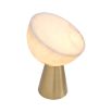 Captivating lamp with alabaster shade and brass plinth base