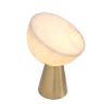 Captivating lamp with alabaster shade and brass plinth base