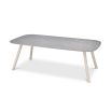 Grey stone top dining table with tapered white legs