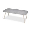 Grey stone top dining table with tapered white legs