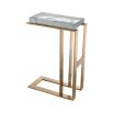 Sculptural brass side table with handmade glass top