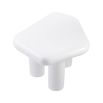 Contemporary, rounded, organic shaped side table in white fiberglass finish