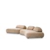 Luxuriously curvaceous sofa in soft lyssa sand upholstery