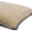 Greige square cushion with grey fringe