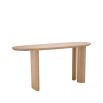 A gorgeous console table by Eichholtz with a natural finish and asymmetrical legs