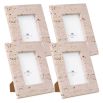 Natural stone textured photo frames in a set of 4