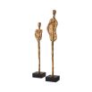 Gorgeous contemporary two piece sculpture in brass finish