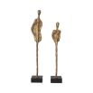 Gorgeous contemporary two piece sculpture in brass finish