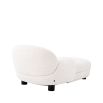 Elegant and sumptuous chaise longue with lyssa white fabric upholstery