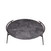 Bold and illustrious round marble table with bronze metal frame