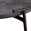 Bold and illustrious round marble table with bronze metal frame