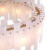 Round chandelier made up of alabaster panels