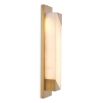 Brass wall light with cube alabaster light