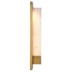 Brass wall light with cube alabaster light