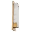 Brass wall light with cube alabaster light