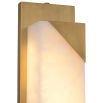 Brass wall light with cube alabaster light