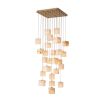 Glamorous chandelier with alabaster cube shades