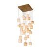 Glamorous chandelier with alabaster cube shades