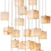 Glamorous chandelier with alabaster cube shades