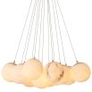 Elegant chandelier featuring suspended orb design and brass plate