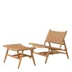 A stylish rattan outdoor chair and footstool by Eichholtz 