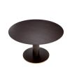 luxurious round dining table with gold platform
