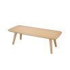 gorgeous natural wood dining table with curved edges 