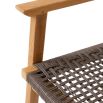 Teak framed dining chair with grey woven seat and back rest
