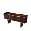 Brown abstract sideboard with gold trim