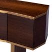Brown abstract sideboard with gold trim
