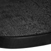 Black wooden coffee table with geometric legs