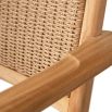 Natural teak outdoor dining chair with woven finish