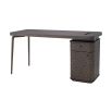 Brown-grey desk with rattan style drawer