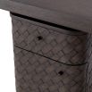 Brown-grey desk with rattan style drawer